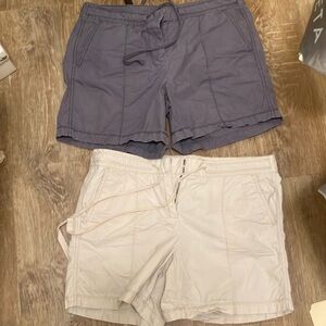 Lou and Gray set of 2 shorts. One is light kacki, one slate blue/ grey. Cotton